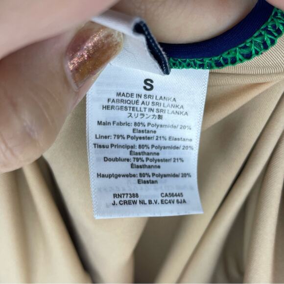 J. Crew Factory One-Piece Cutout Swim Suit With Bow in Blue and Green Size S - Picture 4 of 7